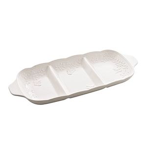 Petisqueira C/3 Divisorias De Porcelana New Bone Butterfly