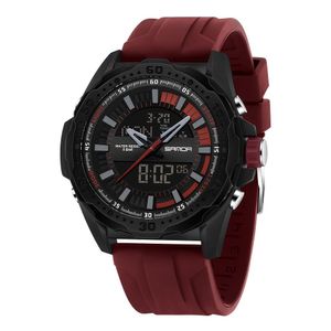 Relógio E Funcional Com Um Design Criativo Esportivo Impermeavel Preto Vermelho