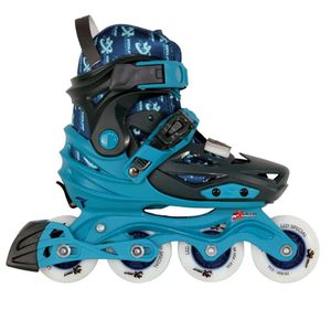 Patins Infantil X-light Azul Com Rodas Led Par Tam m 29-32