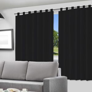 Cortina Blackout Preto - 280x220cm - Com Alça Para Varão