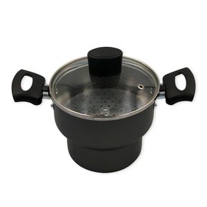 Cuscuzeiro Enjoy Antiaderente 14cm Com Tampa De Vidro - Cinza