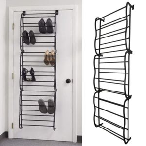 Sapateira Vertical De Parede E Porta Para 36 Pares - Preto