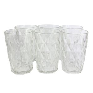 Conjunto 6 Copos De Vidro Diamante 370ml