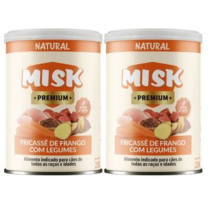 Kit 2 Ração úmida Natural Misk Cães Fricassê Frango Legumes