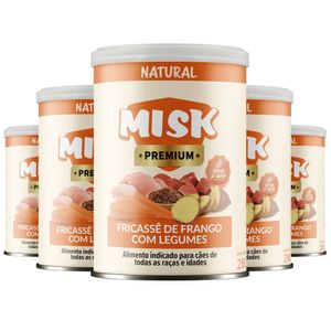 Kit 5 Ração úmida Natural Misk Cães Fricassê Frango Legumes