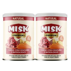 Kit 2 Ração úmida Natural Misk Carne Com Cenoura Batata Doce
