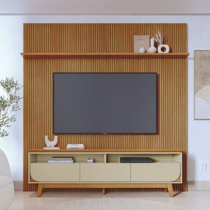 Kit Suporte De Tv E Aparador Evora Cumaru Opala