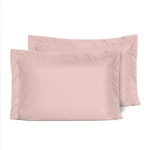 Kit Fronhas Slim Com 3 Abas Percal 200 Fios 50cm X 70cm 2 Peças - Rose