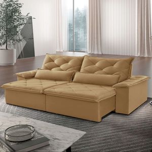 Sofá Melt 02 Módulos 80cm Br 25cm Meu Sofá Online P321 Linho Dourado