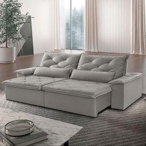 Sofá Melt 02 Módulos De 120cm Br 25cm Meu Sofá Online A230 Linho Cinza