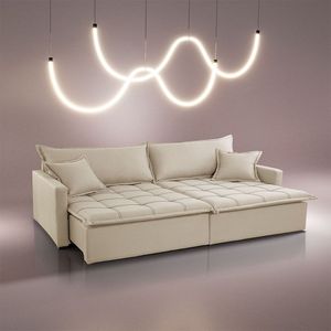Sofá Cama Flora 02 Módulos De 90cm Br 15cm Meu Sofá Online A294 Linho Creme