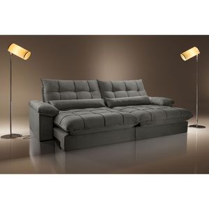 Sofá Liz 02 Módulos De 90cm Br 25cm Meu Sofá Online A231 Linho Cinza Escuro