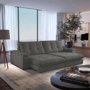 Sofá Dublin 02 Módulos De 90cm Br25cm Meu Sofá Online A231 Linho Cinza Escuro