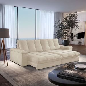 Sofá Dublin 02 Módulos De 120cm Br25cm Meu Sofá Online A294 Linho Creme