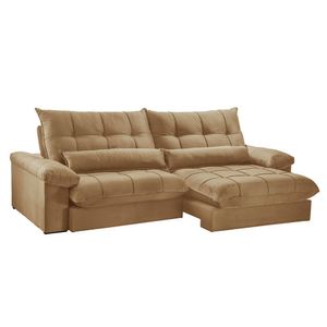 Sofá Liz 02 Módulos De 120cm Br 25cm Meu Sofá Online P321 Linho Dourado