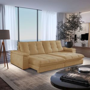 Sofá Dublin 02 Módulos De 90cm Br25cm Meu Sofá Online P321 Linho Dourado