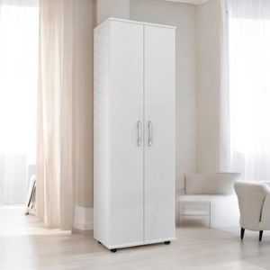 Armário Multiuso Com Prateleiras Sofisticado Topázio Branco