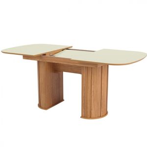 Mesa Extensivel Dalla Costa Pés Ripados 1,35 Off White/freijo