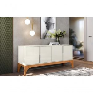Buffet Amalf 4 Portas Off White Perolizado Jequitiba Lukaliam