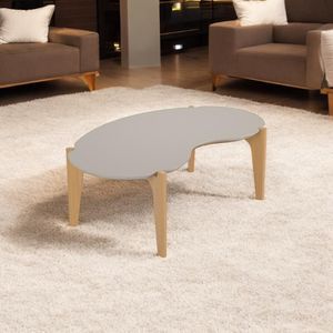 Mesa Centro Florida 1,05 Off White Perolizado Freijó Lukaliam