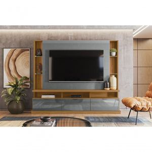 Home Vigo 2024 Painel Para Tvs Até 70 Polegadas 3 Portas Jequitiba Cinza Perolizado