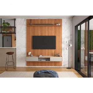 Conj. Painel Frisado Mendonza Jequitiba + Bancada Gália 1.9 Jequitiba Off White