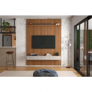 Conj. Painel Frisado Mendonza Jequitiba + Bancada Kyoto 1.9 Off White