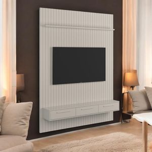 Conj. Painel Frisado Mendonza Off White + Bancada Kyoto 1.9 Off White