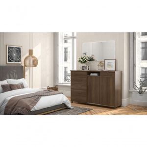 Cômoda Max 2020 Com 2 Portas E 6 Gavetas Imbuia Lukaliam