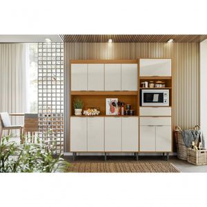 Kit Cozinha Bahamas 2.0 Com 11 Portas E 2 Gavetas Jequitiba Off White Lukaliam