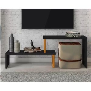 Rack Extensível Para Tv Netuno Preto Amêndoa Tebarrot