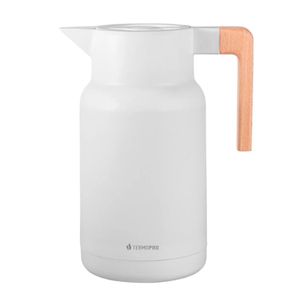 Garrafa Termica Wood Fashion Branca 1l - Termopro Glass Cafe