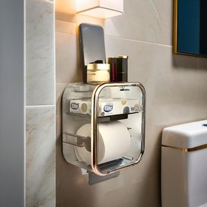Suporte Organizador De Papel Higiênico Papeleira Acrílico Fumê Premium à Prova D\'água Banheiro