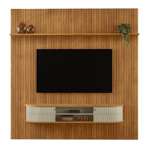 Rack Bancada Com Painel New Bugatti Cumaru/opala Para Tv Até 75” - Madetec