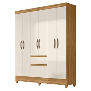 Guarda Roupa Casal New Cuba 6 Portas E 2 Gavetas Freijó/off White - Moval