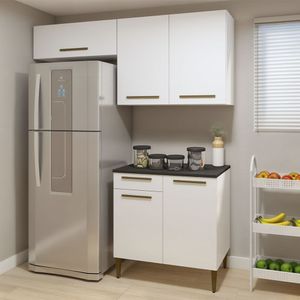 Cozinha Completa Atibaia 5 Portas 1 Gaveta Kaiki Móveis Branco