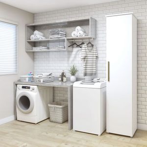 Lavanderia Modulada Florianópolis 1 Pta 4 Prat Kaiki Móveis Branco