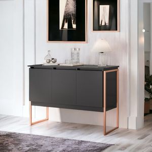 Buffet 3 Portas Elegante Noronha - Preto Cobre Preto Cobre