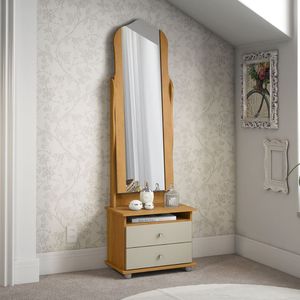 Toucador Com 2 Gavetas Espelho Delta Cinamomo Off White