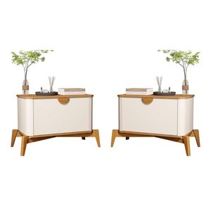Conjunto Mesa De Cabeceira San Marino Off White Nature