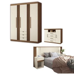 Conjunto Quarto Completo Viena Jatoba Areia