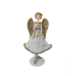 Anja Decorativa De Resina 26cm Com Detalhes Dourados