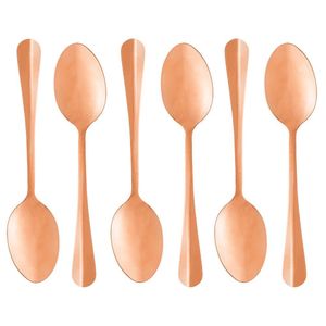 Conjunto Com 06 Colheres Para Mesa De Aço Inox Positano Rosé 18cm 1277 - Lyor