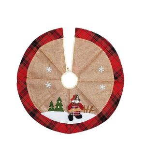 Saia De Natal Em Tecido Xadrez E Papai Noel 70cm Wf871 Boneco De Neve