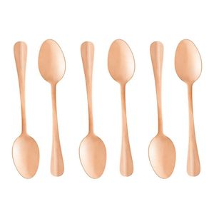 Conjunto Com 06 Colheres De Café De Aço Inox Positano Rosé 12cm 1282 - Lyor