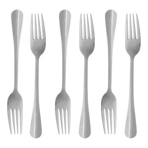 Conjunto Com 06 Garfos Para Mesa Positano Prateado 20cm 1273 - Lyor
