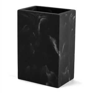 Copo Porta Escova De Dente Em Poliresina Mármore Preto 18007 ? Mart