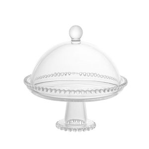 Prato De Cristal Com Pé E Tampa Pearl 28272 - Wolff