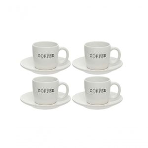 Conjunto 4 Xicaras Para Café Cremona 130ml Com Pires Cerâmica - Hauskraft