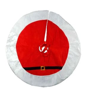 Saia Para árvore De Natal Veludo 90cm Vermelha Com Detalhes Brancos Ntd11052